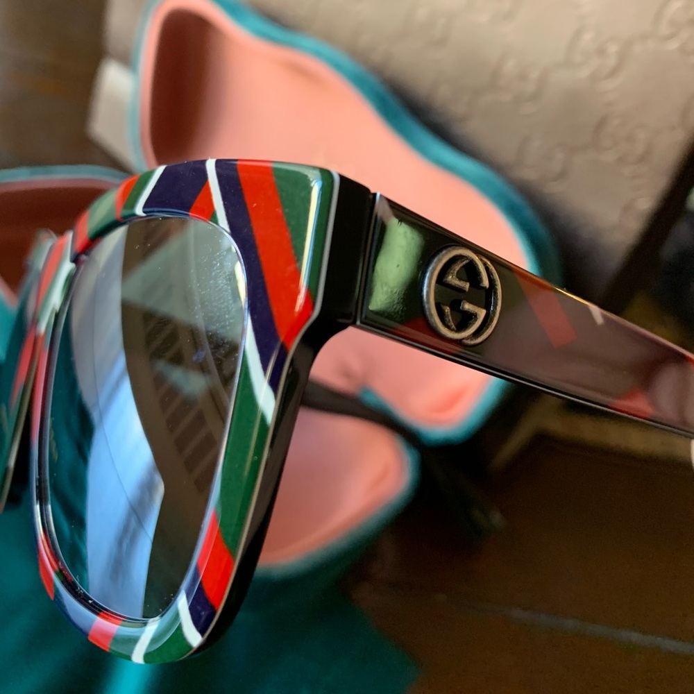 ⛔️SOLD⛔️Authentic GUCCI 55 Plaid Acetate Square sg - Picture 6 of 8